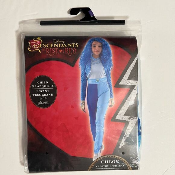 NWT DISNEY Descendants 4 The Rise of Red Chloe Costume Girls XL 14-16 NIP Hallow - Picture 9 of 15